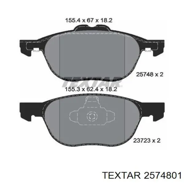 Klocki hamulcowe przednie tarczowe Textar 2574801 cena, od 31,64 USD