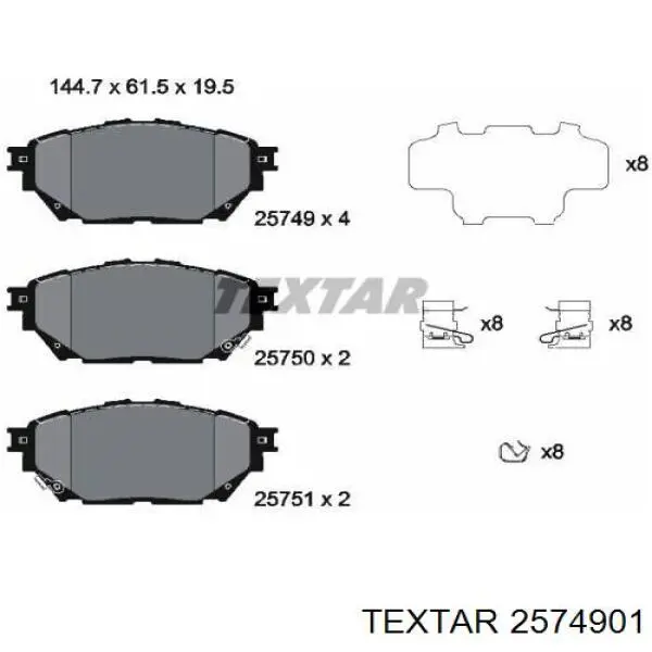 Klocki hamulcowe przednie tarczowe Mitsubishi MK585740 cena, od 98,99 USD