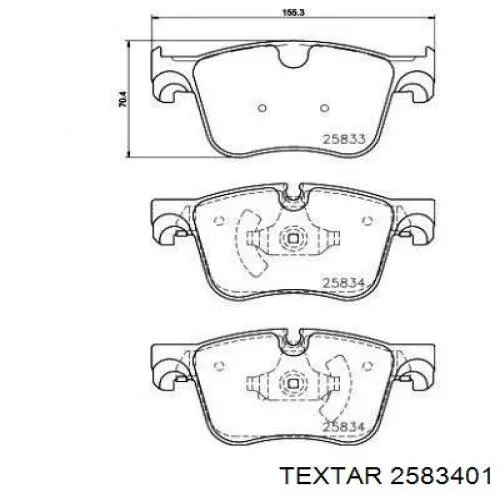 2583401 Textar Klocki hamulcowe przednie tarczowe