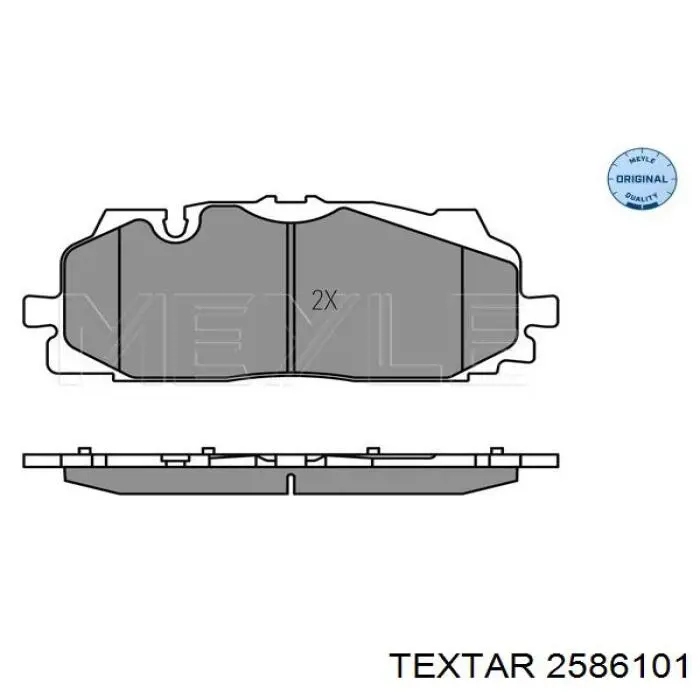 Klocki hamulcowe przednie tarczowe Textar 2586101 cena, od 45,30 USD