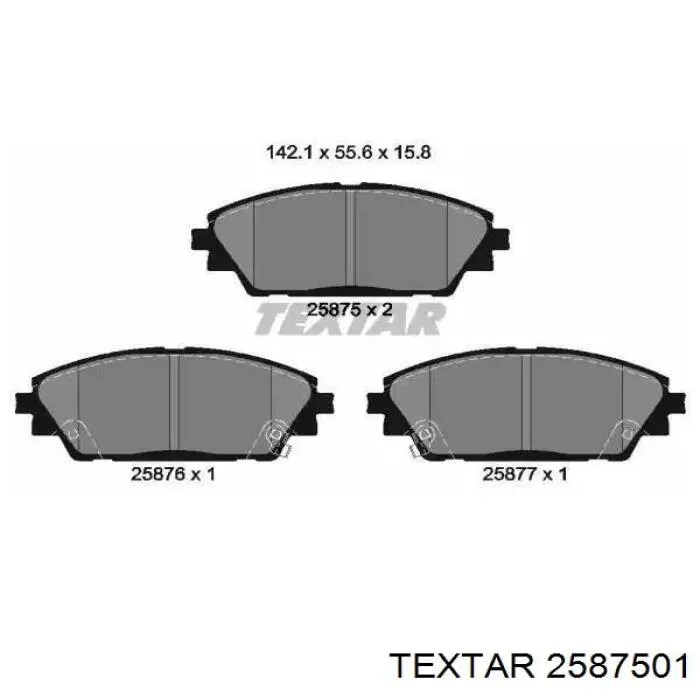 2587501 Textar Klocki hamulcowe przednie tarczowe