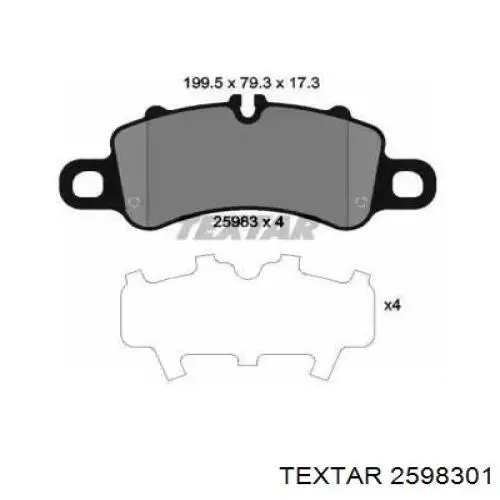 2598301 Textar Klocki hamulcowe przednie tarczowe
