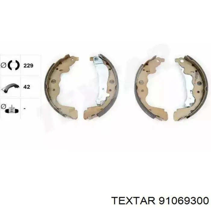 Klocki hamulcowe tylne bębnowe Textar 91069300 cena, od 28,59 USD