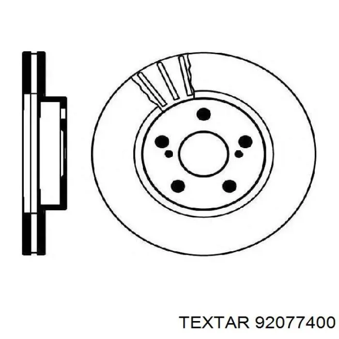 Do koszyka 92077400 Textar Tarcza hamulcowa przednia