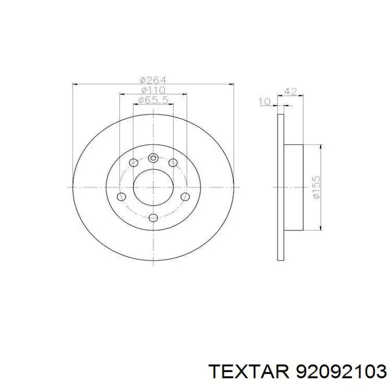 Do koszyka 92092103 Textar Tarcza hamulcowa tylna