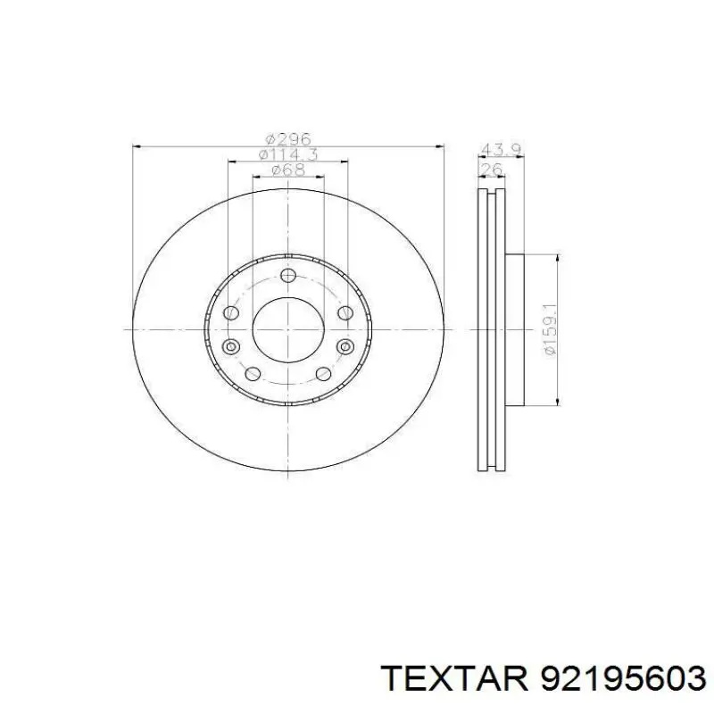 92195603 Textar Tarcza hamulcowa przednia