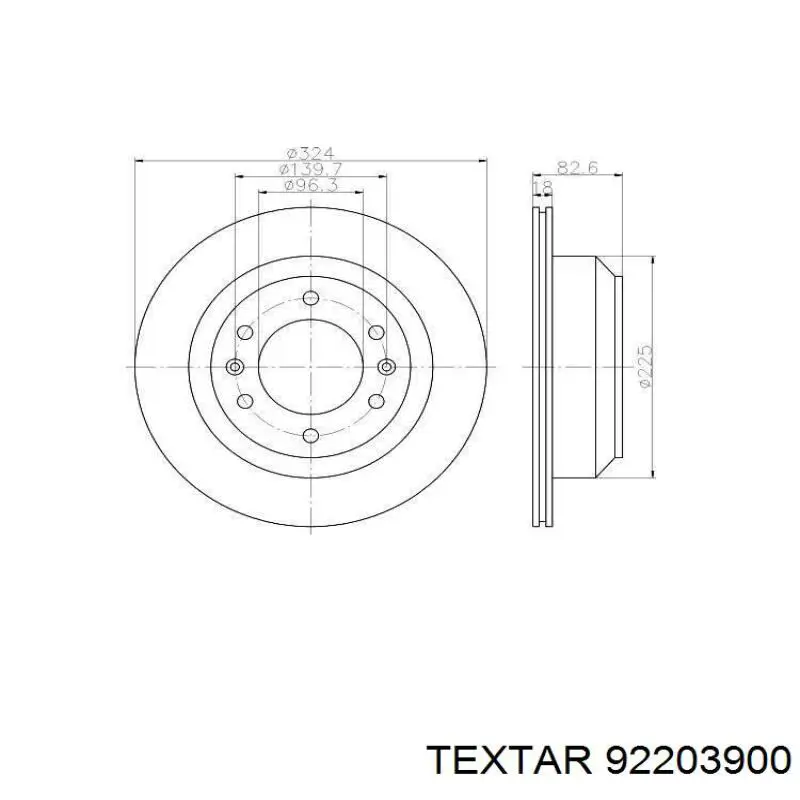 Tarcza hamulcowa tylna Textar 92203900 cena, od 66,82 USD