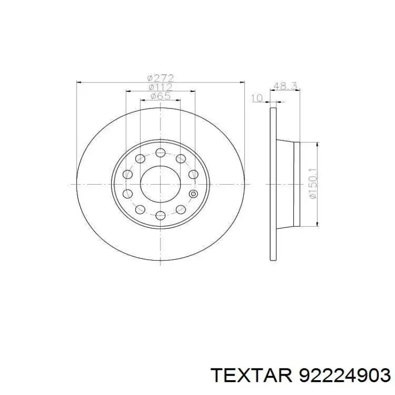 Do koszyka 92224903 Textar Tarcza hamulcowa tylna