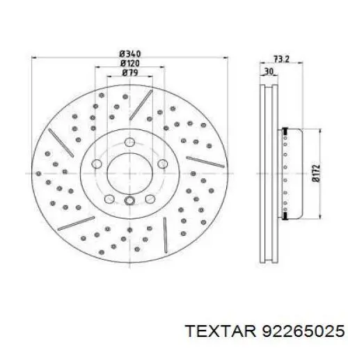 Do koszyka 92265025 Textar Tarcza hamulcowa przednia