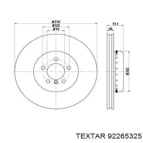 92265325 Textar Tarcza hamulcowa przednia