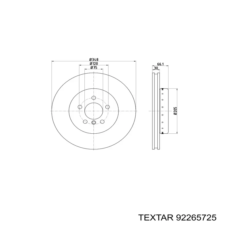 Do koszyka 92265725 Textar Tarcza hamulcowa przednia