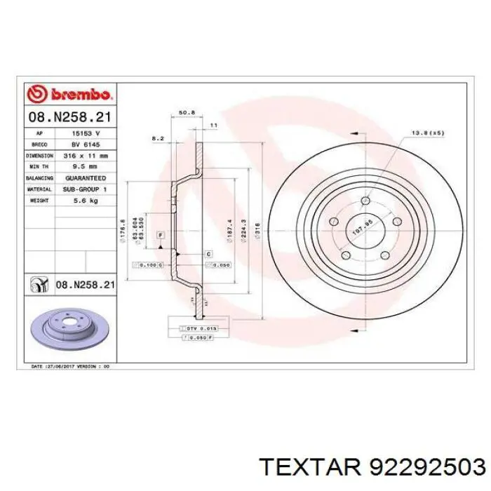 Tarcza hamulcowa tylna 61856AP Aplus