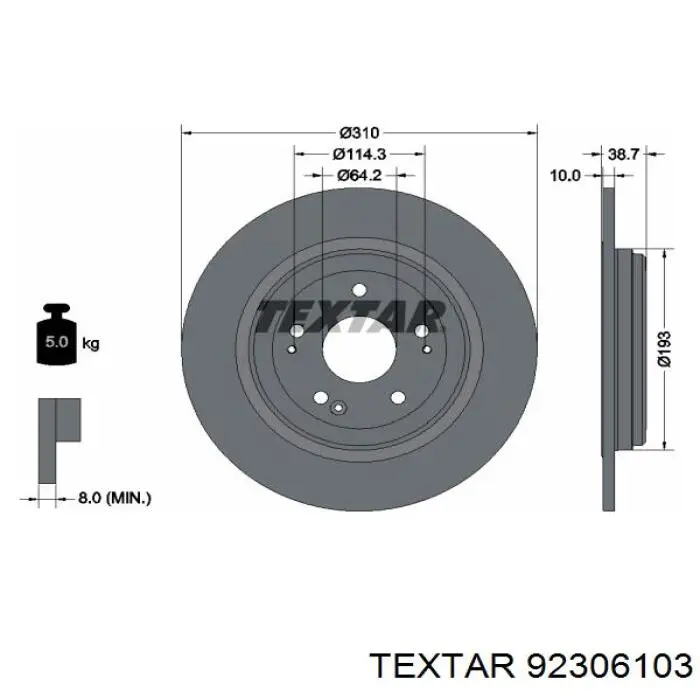 42510TNYA00 Honda tarcza hamulcowa tylna