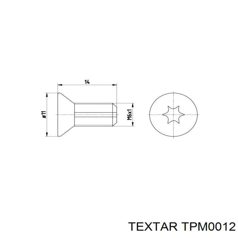 Śruba tarczy hamulcowej Textar TPM0012 cena, od 2,13 USD