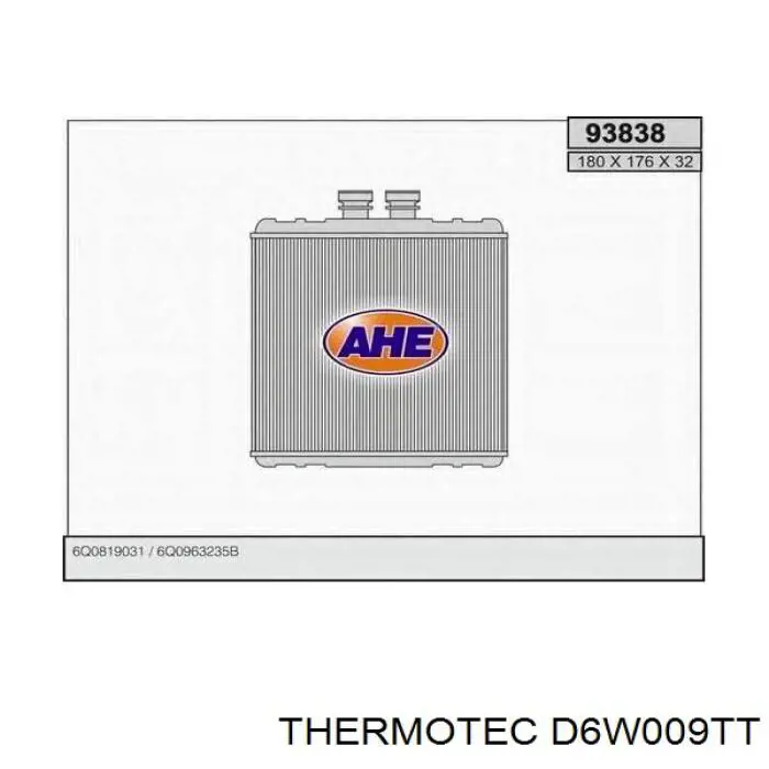 Do koszyka D6W009TT Thermotec Chłodnica nagrzewnicy (ogrzewacza)
