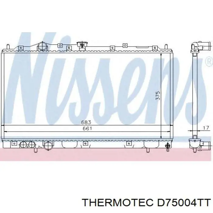 Do koszyka D75004TT Thermotec Chłodnica silnika