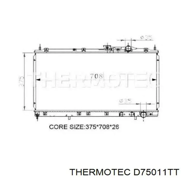 Chłodnica silnika Thermotec D75011TT cena, od 88,78 USD