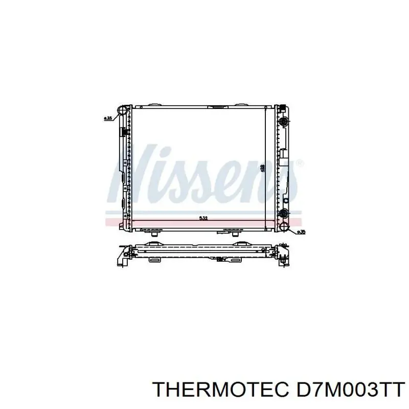 Do koszyka D7M003TT Thermotec Chłodnica silnika