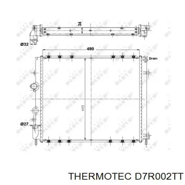 Do koszyka D7R002TT Thermotec Chłodnica silnika