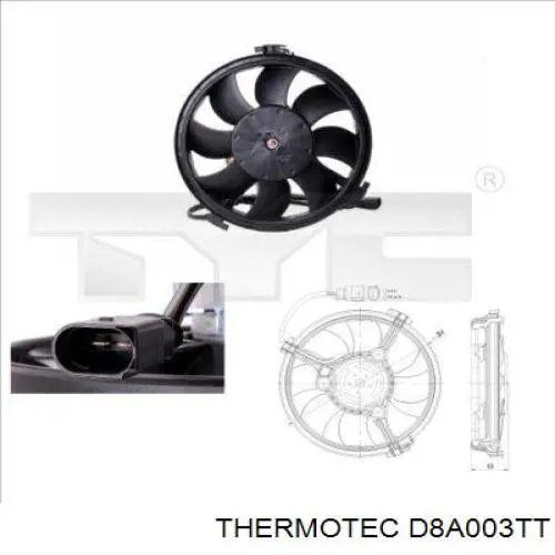 Wentylator elektryczny układu chłodzenia kompletny (silnik+wirnik) D8A003TT Thermotec