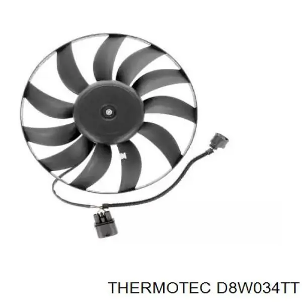 D8W034TT Thermotec Wentylator elektryczny układu chłodzenia, kompletny (silnik+wirnik) lewy