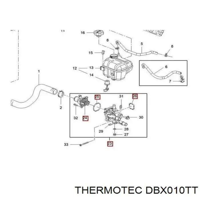 Zbiorniczek wyrównawczy układu chłodzenia DBX010TT Thermotec