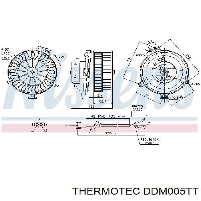 Silniczek wentylatora nagrzewnicy (ogrzewacza wnętrza) Thermotec DDM005TT cena, od 88,85 USD