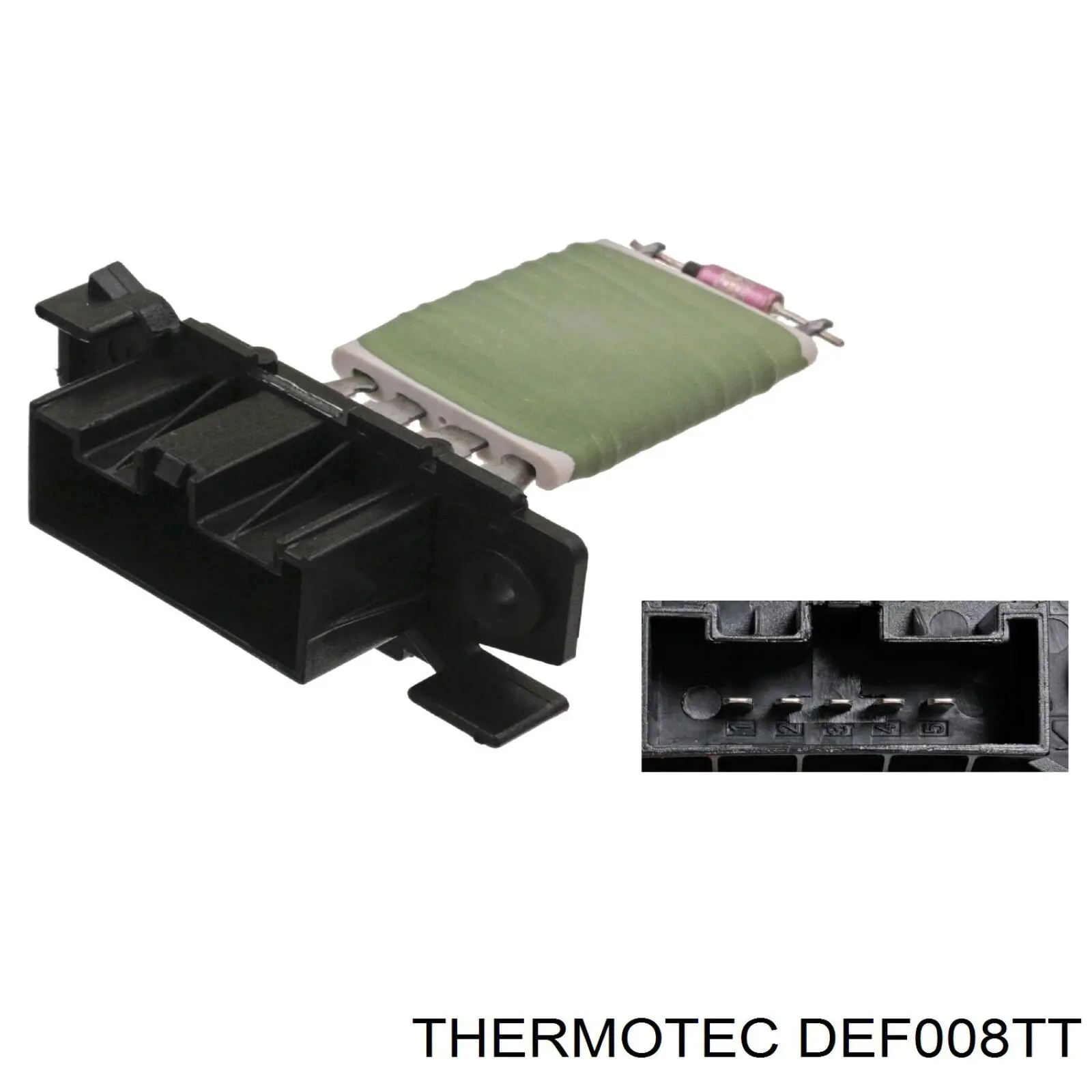 Do koszyka DEF008TT Thermotec Rezystor wentylatora nagrzewnicy (ogrzewacza kabiny)