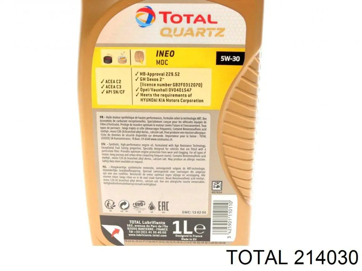 Olej do silnika Total 214030 cena, od 17,76 USD