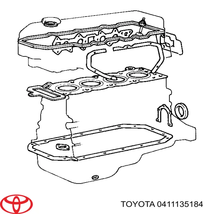 0411135022 Toyota Zestaw uszczelek silnika pełny