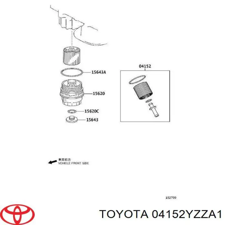 Filtr oleju Toyota 04152YZZA1 cena, od 6,49 USD