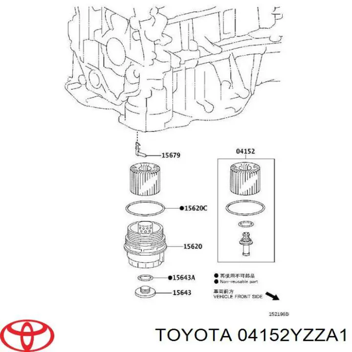 Filtr oleju 04152YZZA1 Toyota