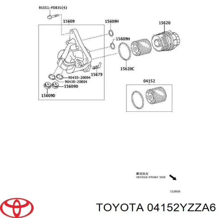 Filtr oleju Toyota 04152YZZA6 cena, od 5,29 USD