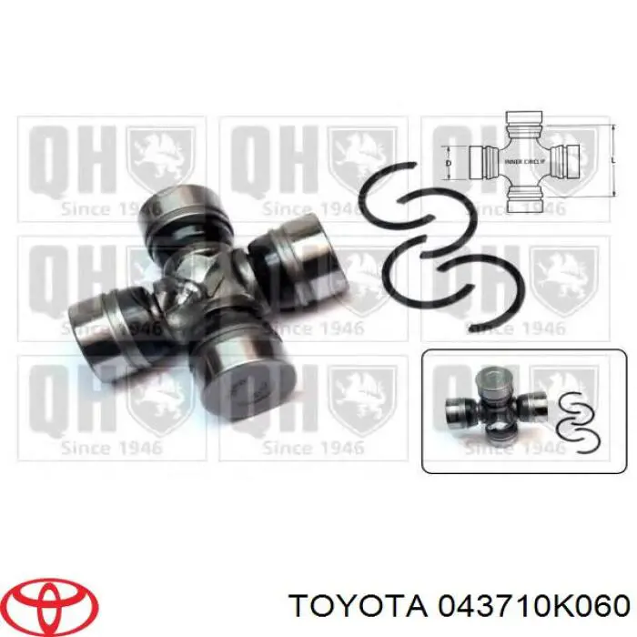 Krzyżak wału Cardana tylnego 043710K060 Toyota
