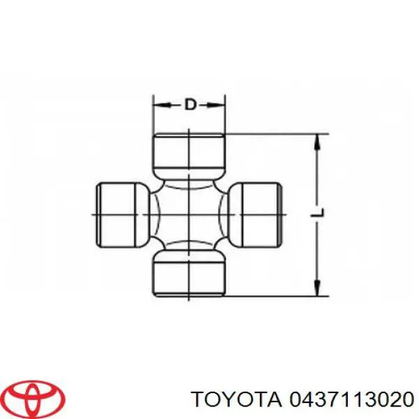 Do koszyka 0437113020 Toyota Krzyżak wału Cardana tylnego