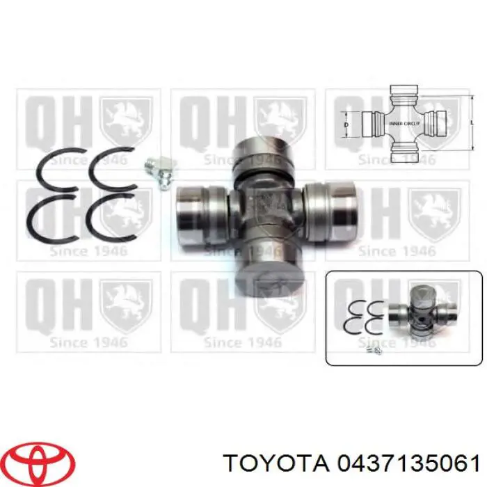 Do koszyka 0437135061 Toyota Krzyżak wału Cardana tylnego