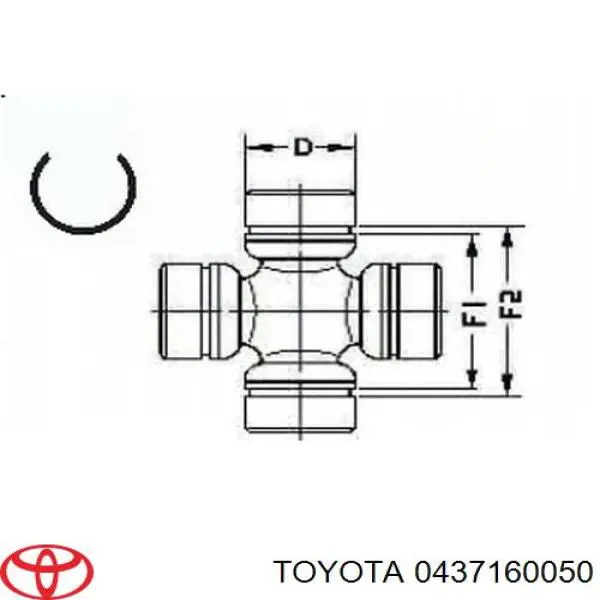 0437160050 Toyota Krzyżak wału Carnada przedniego