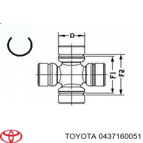 0437160051 Toyota Krzyżak wału Carnada przedniego