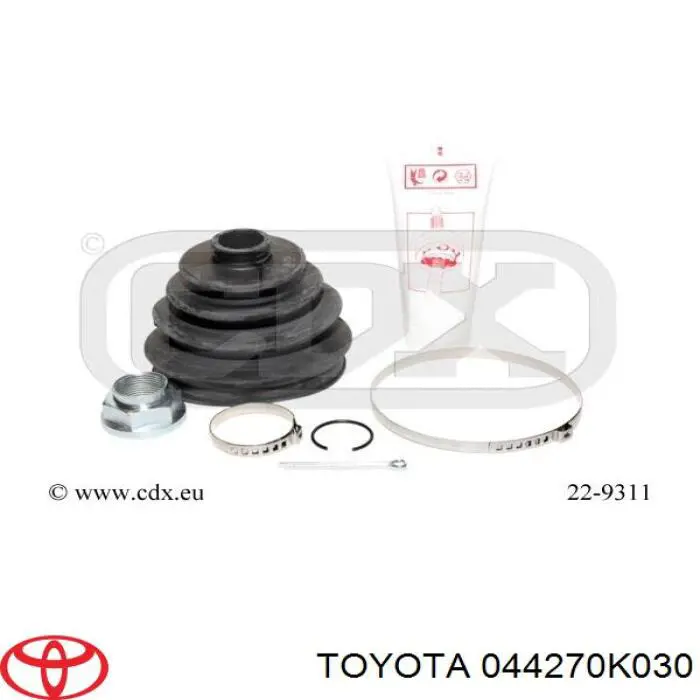 Do koszyka 044270K030 Toyota Osłona przegubu homokinetycznego półosi przedniej zewnętrzna