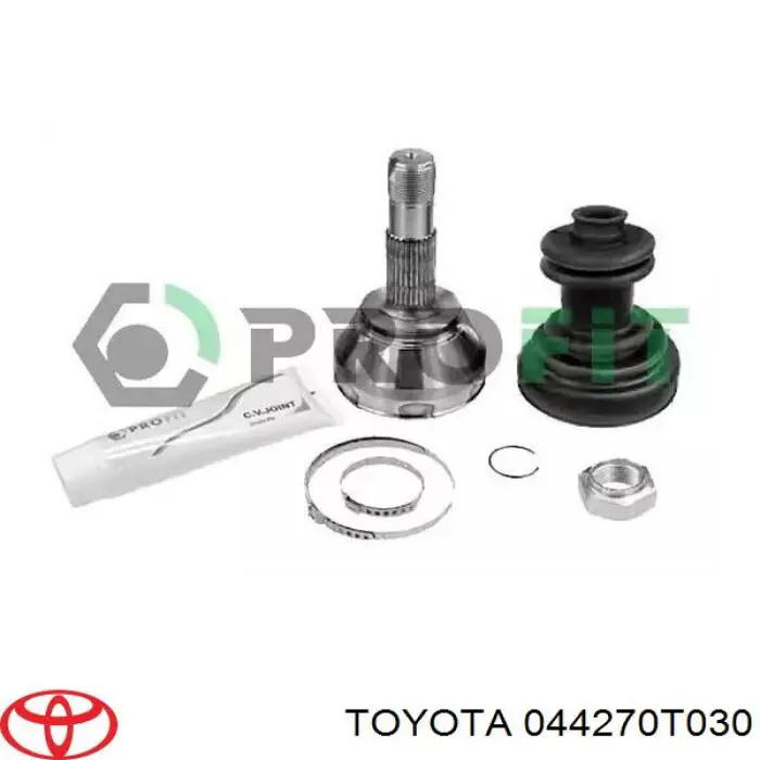 044270T030 Toyota Osłony przegubów homokinetycznych półosi przedniej, zestaw