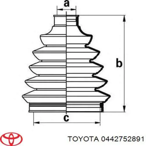 0442752891 Toyota Osłony przegubów homokinetycznych półosi przedniej, zestaw