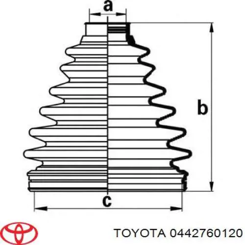 0442760120 Toyota Osłona przegubu homokinetycznego półosi przedniej zewnętrzna