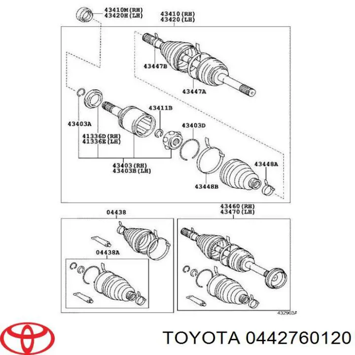 Osłona przegubu homokinetycznego półosi przedniej zewnętrzna Toyota 0442760120 cena, od 17,89 USD