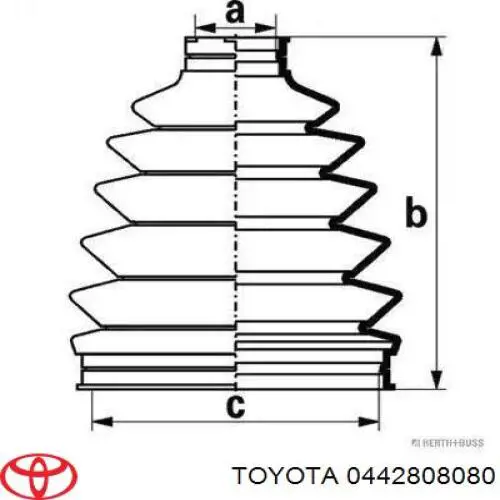 Osłona przegubu homokinetycznego zewnętrzna lewa Toyota 0442808080 cena, od 117,76 USD
