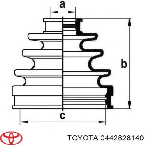 0442828140 Toyota Osłona przegubu homokinetycznego półosi przedniej zewnętrzna