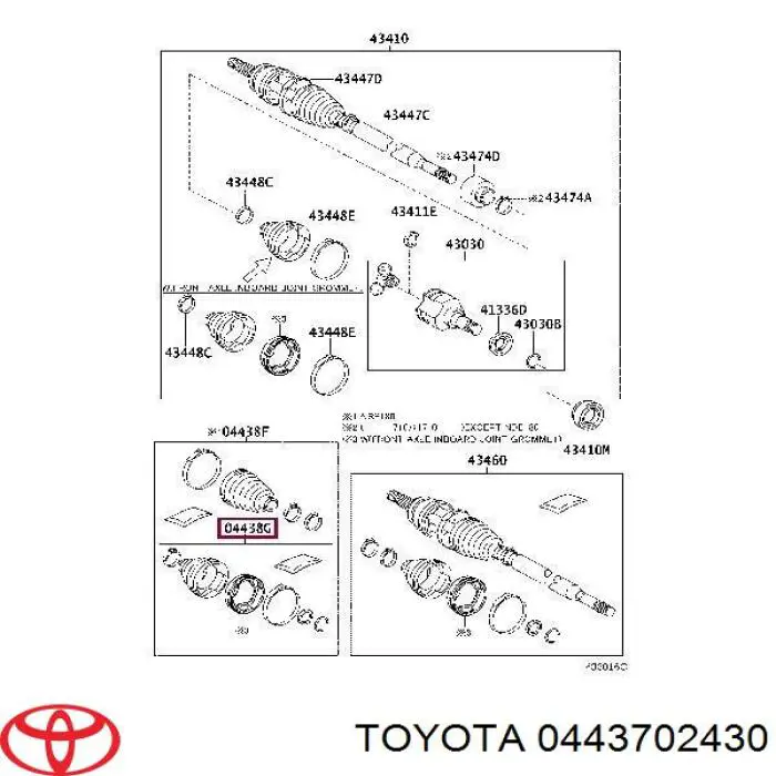 Osłona przegubu homokinetycznego półosi przedniej zewnętrzna Toyota Corolla (E18)