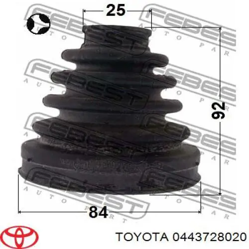 Osłona przegubu homokinetycznego półosi tylnej wewnętrzna Toyota 0443728021 cena, od 83,65 USD