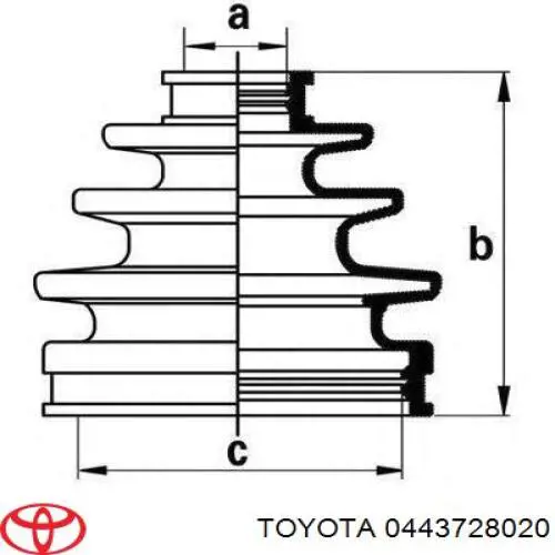 Do koszyka 0443728021 Toyota Osłona przegubu homokinetycznego półosi tylnej wewnętrzna