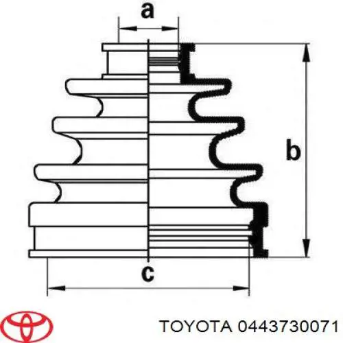 0443730071 Toyota osłona przegubu homokinetycznego półosi przedniej wewnętrzna