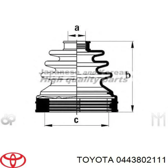 0443802111 Toyota osłona przegubu homokinetycznego półosi przedniej wewnętrzna